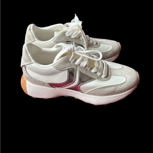 Steve Madden Shoes - Steve Madden Women's Sneakers in White, Silver, and Tan